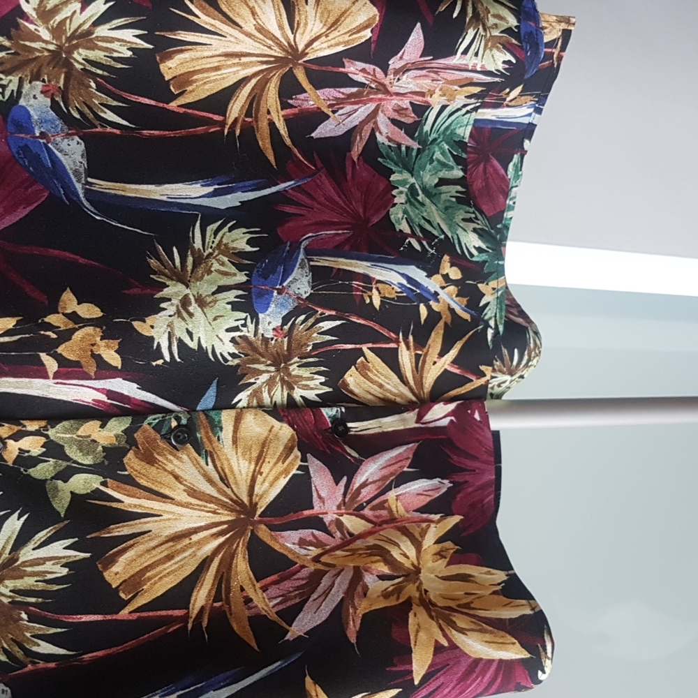 Zara Basics Floral Button Down Shirt - Picture 4 of 7